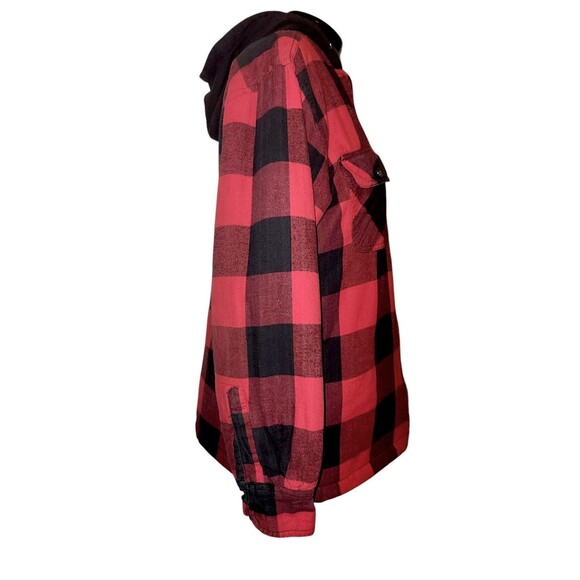 Dickies Barn Jacket Mens M Buffalo Red Plaid Quilted Work Wear Hooded Outdoors - Picture 5 of 6